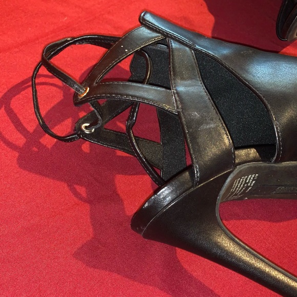 Black Open Toe Heels - Picture 5 of 6